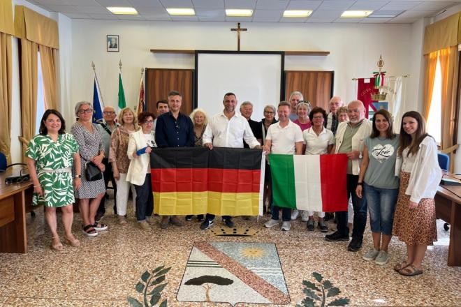Empfang der Gäste aus Mosbach im Rathaus von Rosolina (Foto: Stadt Mosbach)